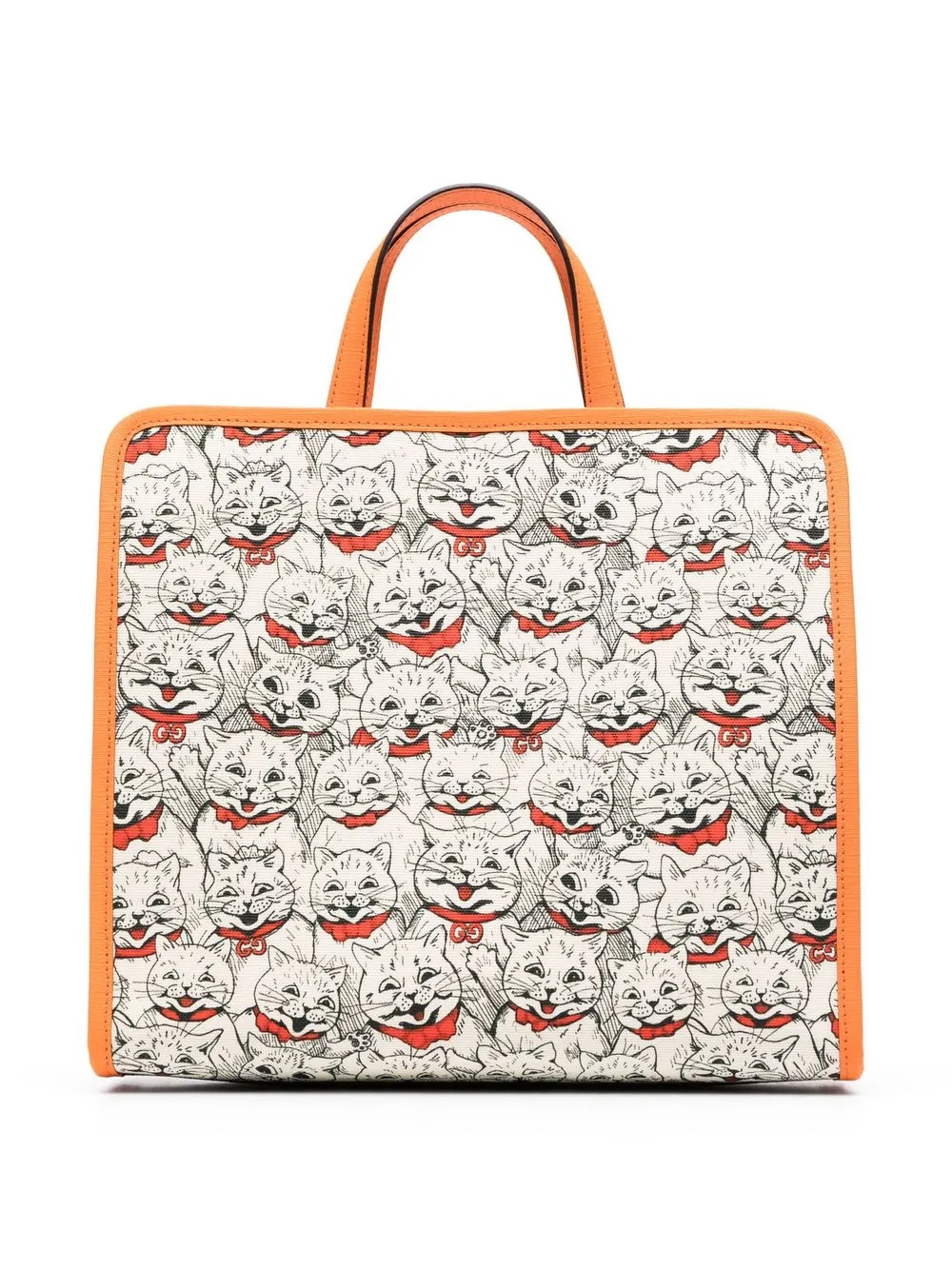 Gucci Kitten-print Tote Bag In Neutrals