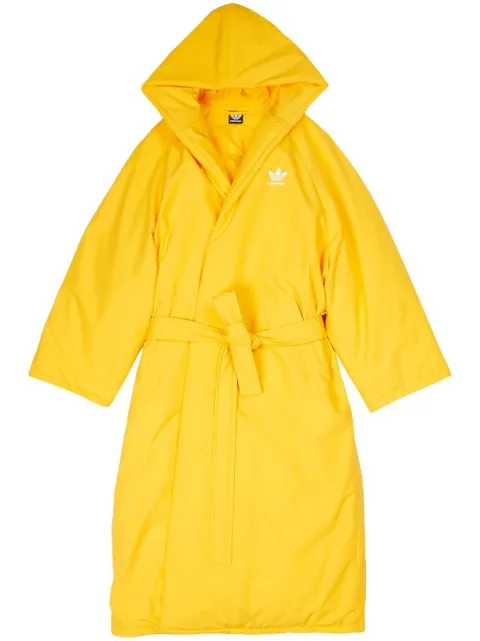 Balenciaga x Adidas logo-print belted coat