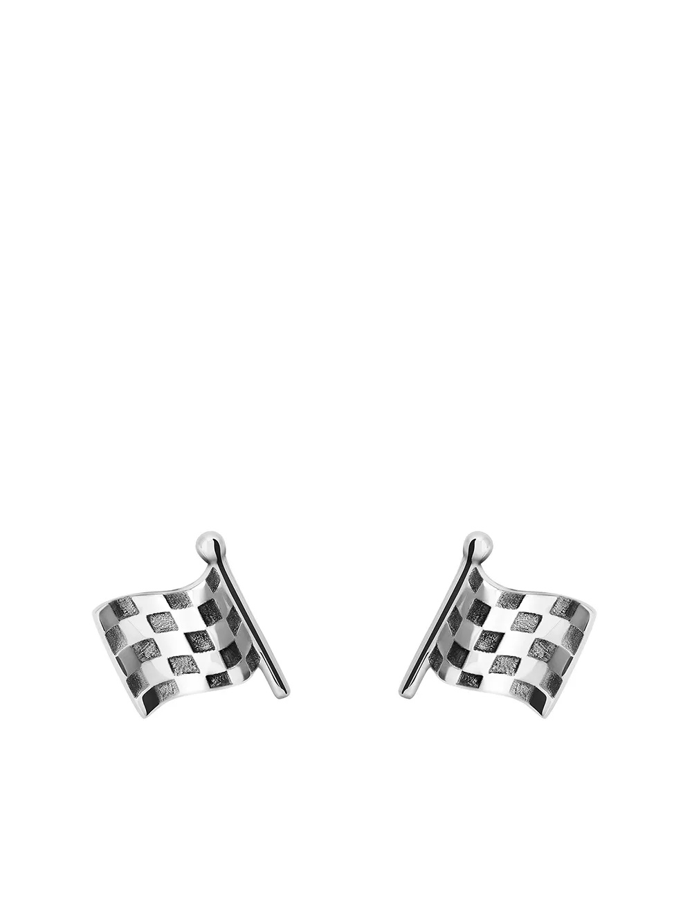 

TANE México 1942 mancuernillas Racing Flag - Plateado