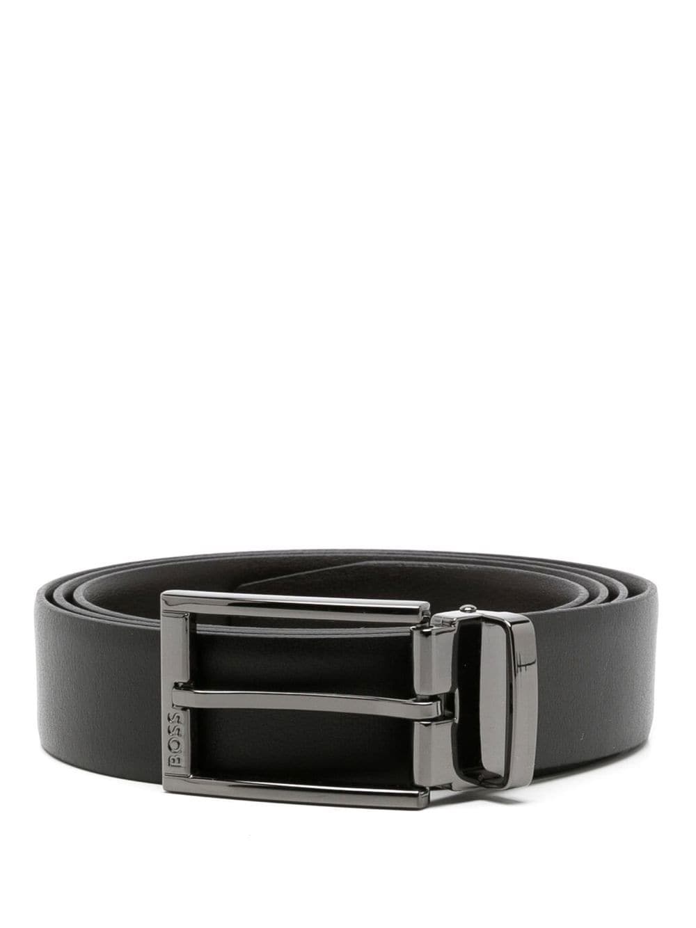 Hugo Boss Omarosyn Reversible Leather Belt In Black