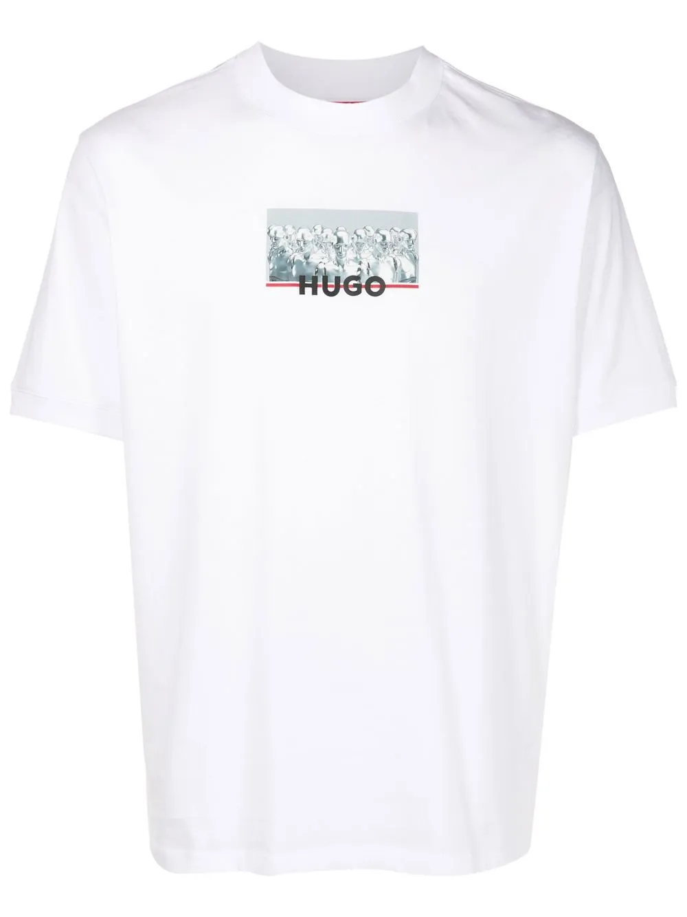 

HUGO logo-print detail T-shirt - White