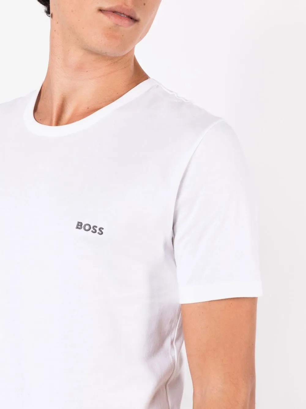 BOSS Drie T-shirts met geborduurd logo Veelkleurig