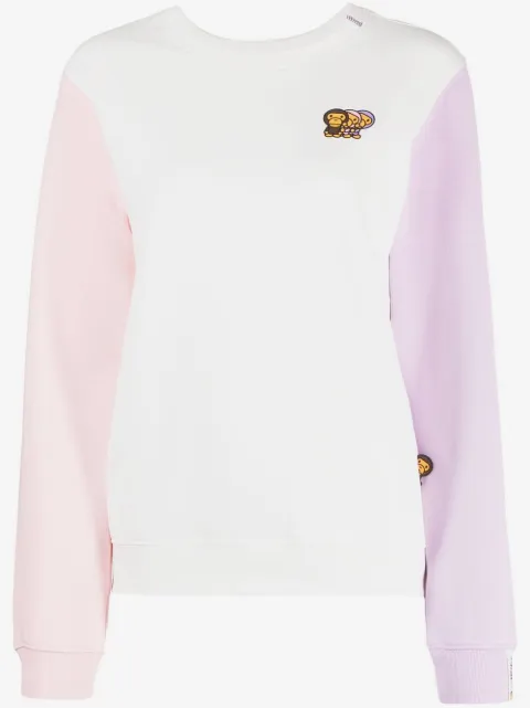 A BATHING APE® logo-embroidered colour-block sweatshirt