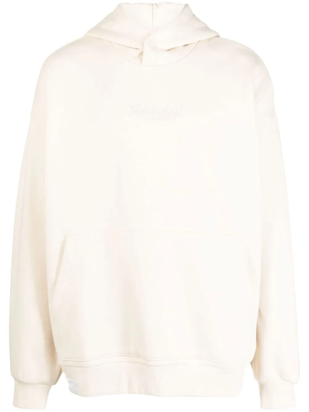 

izzue slogan-embroidered graphic-print hoodie - Neutrals