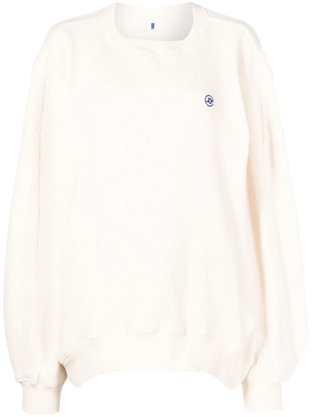 

Ader Error sudadera con cuello redondo y logo bordado - Blanco