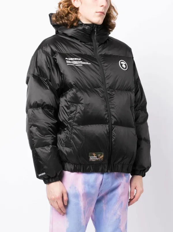 AAPE BY *A BATHING APE® logo-patch Padded Down Jacket - Farfetch