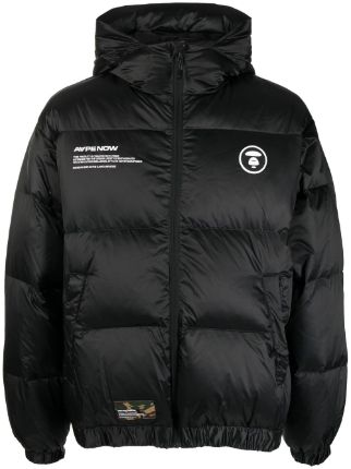 AAPE BY *A BATHING APE® logo-patch Padded Down Jacket - Farfetch