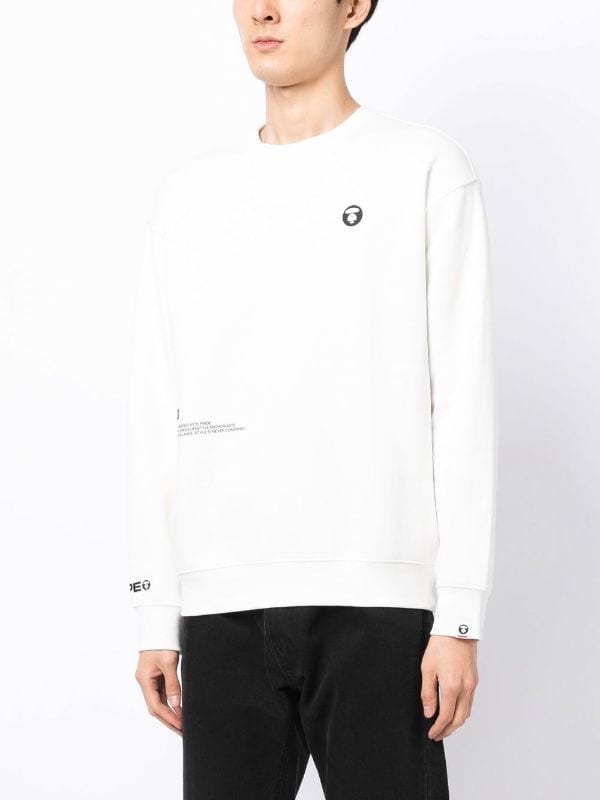 AAPE BY *A BATHING APE® logo-patch Crew Neck Sweatshirt - Farfetch