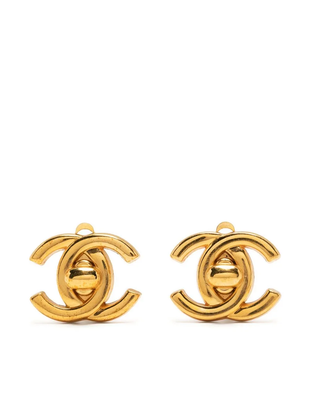 

Chanel Pre-Owned 1996 CC turn-lock clip-on stud earrings - Gold