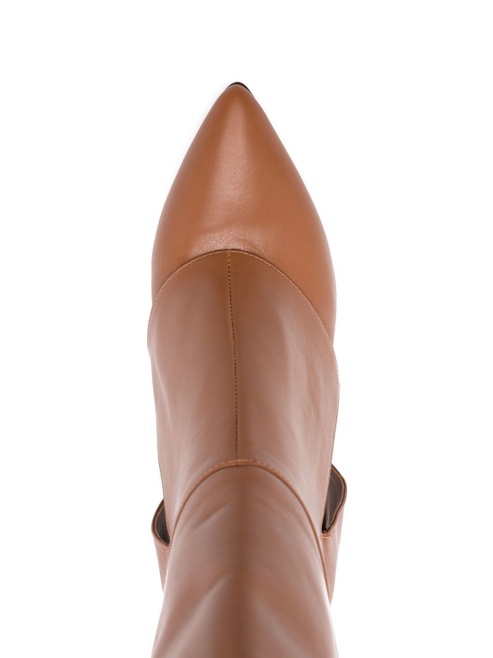 Shop Andrea Wazen Leather 100mm Knee-length Boots In Brown