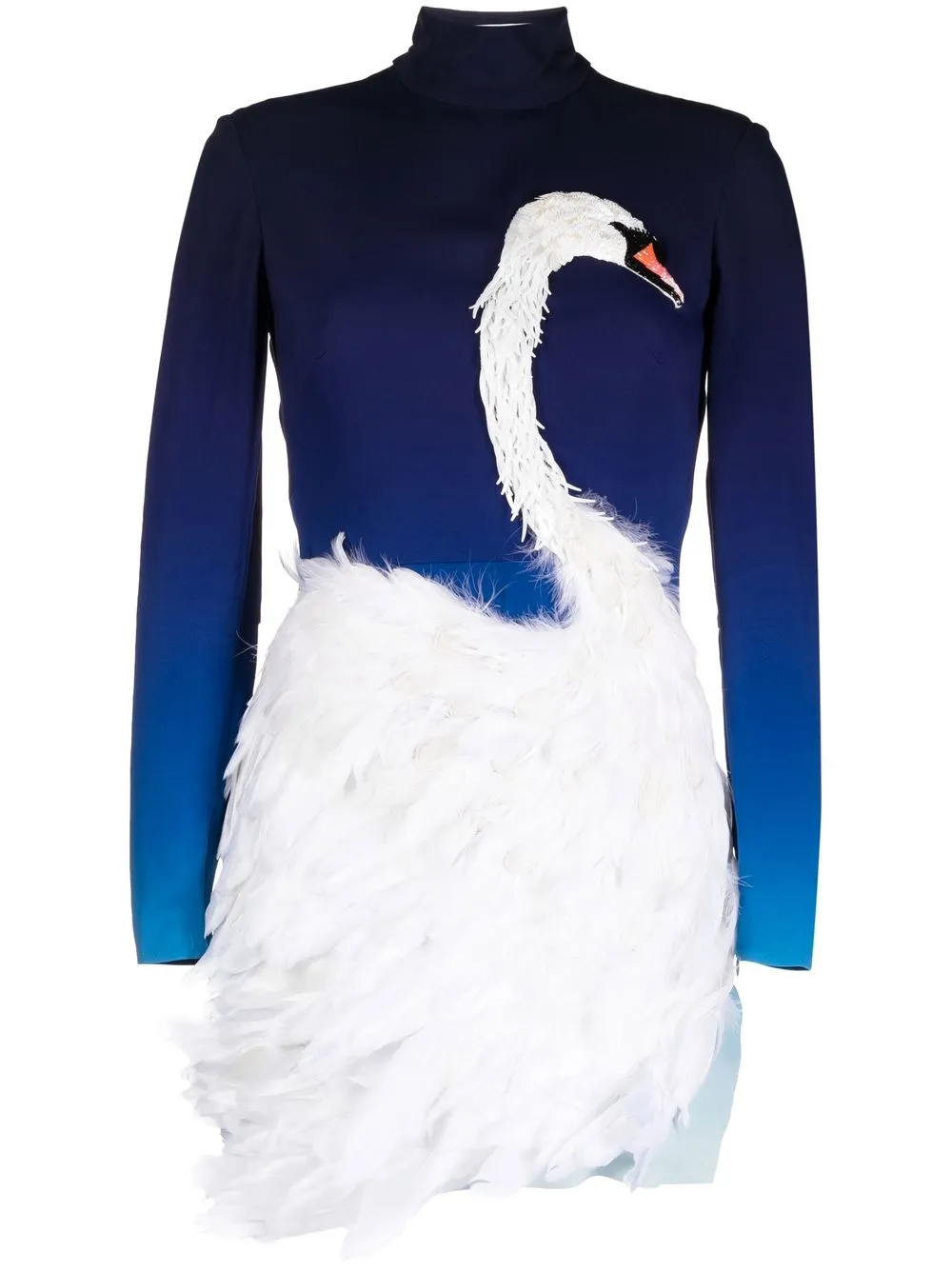 

Casablanca Swan feather-detail dress - Blue