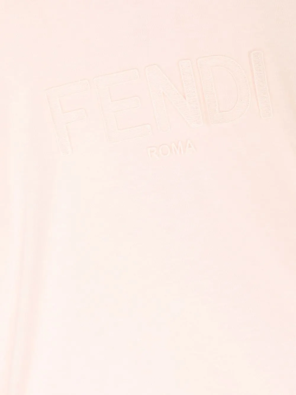 Shop Fendi Embroidered-logo T-shirt In Pink