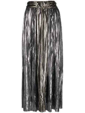 Sabina Musayev Pleated Metallic Midi Skirt - Farfetch