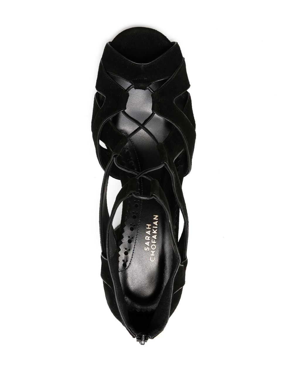 Shop Sarah Chofakian Taylor Suede Sandals In Black