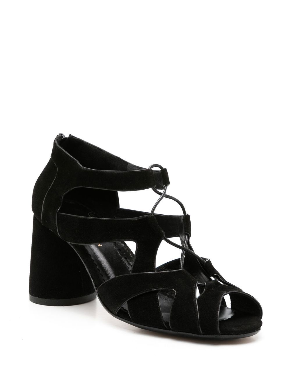 Shop Sarah Chofakian Taylor Suede Sandals In Black