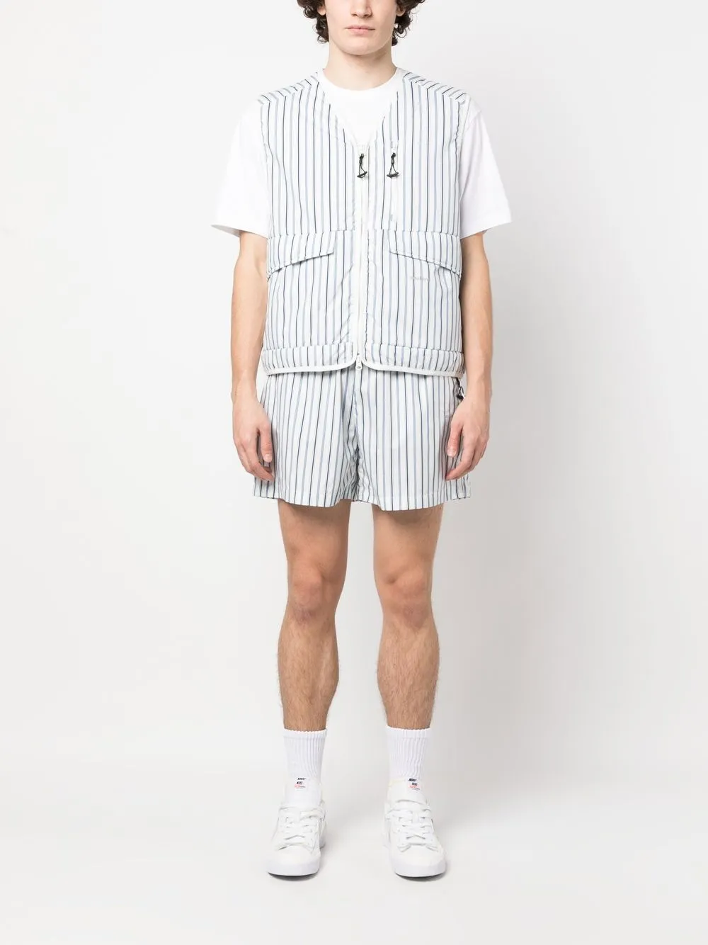 Soulland Gestreepte shorts - Wit