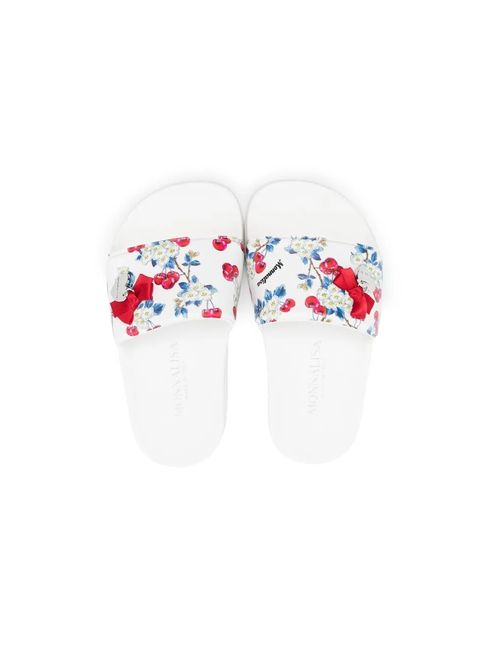 Monnalisa Cherry-print Slides In White