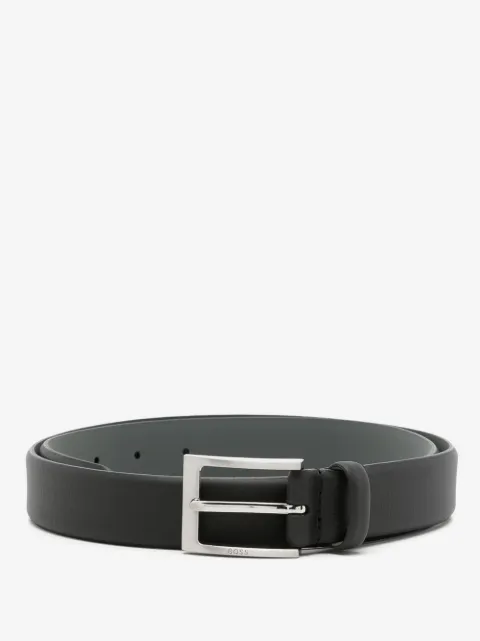 BOSS nappa-leather belt with branded buckle
