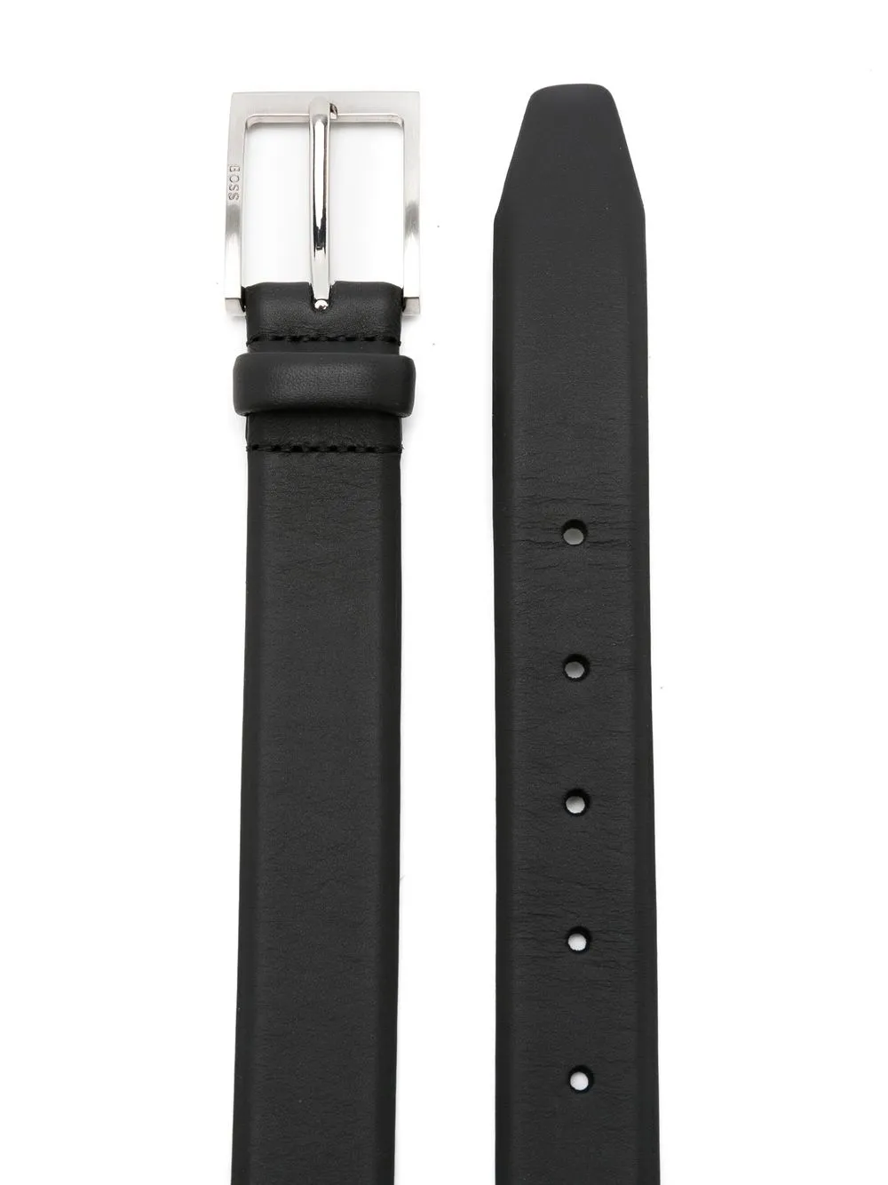 BOSS Leren riem - Zwart