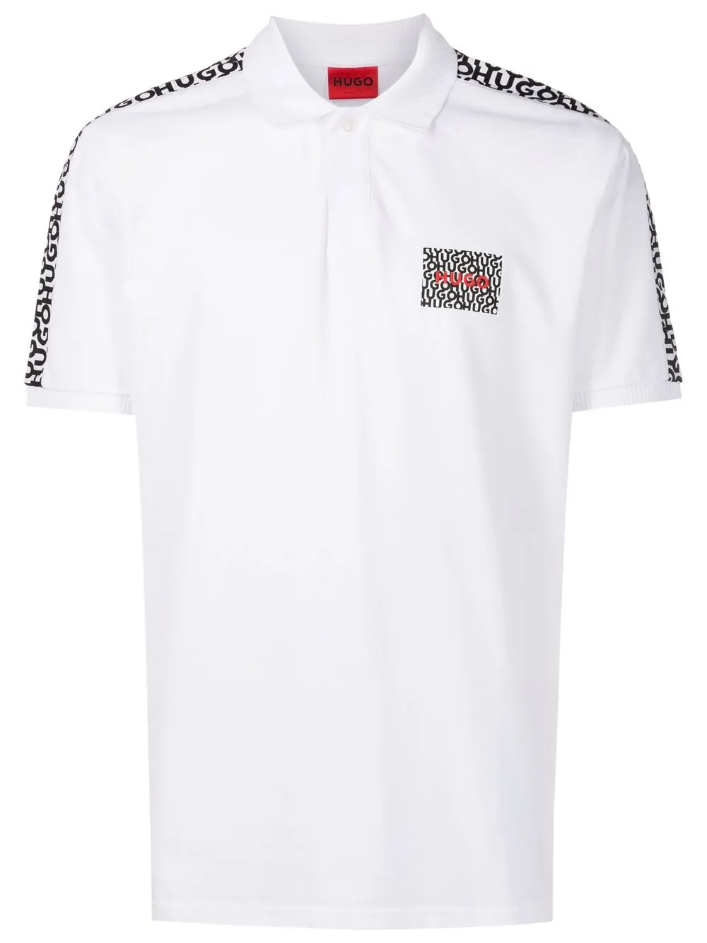 

HUGO chest logo-print detail polo shirt - White