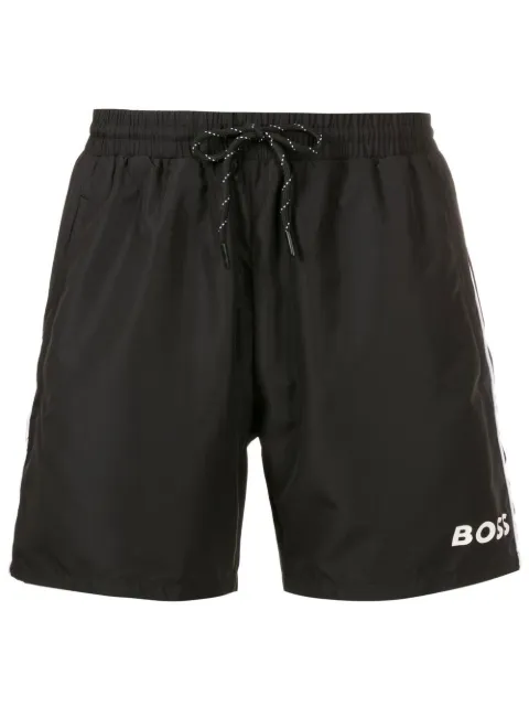 BOSS shorts de playa con logo estampado