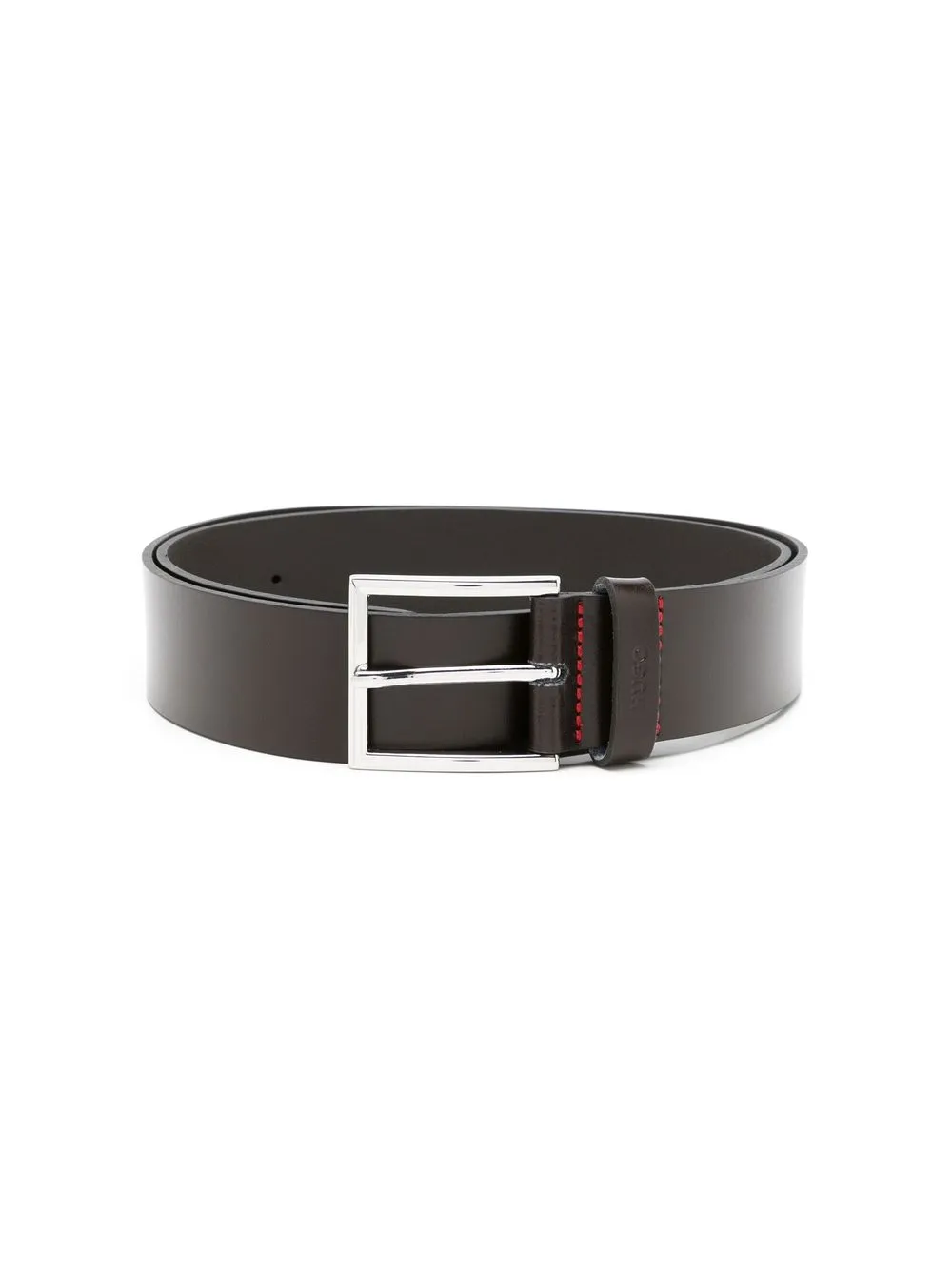 

HUGO Giaspo contrast-stitch leather belt - Black