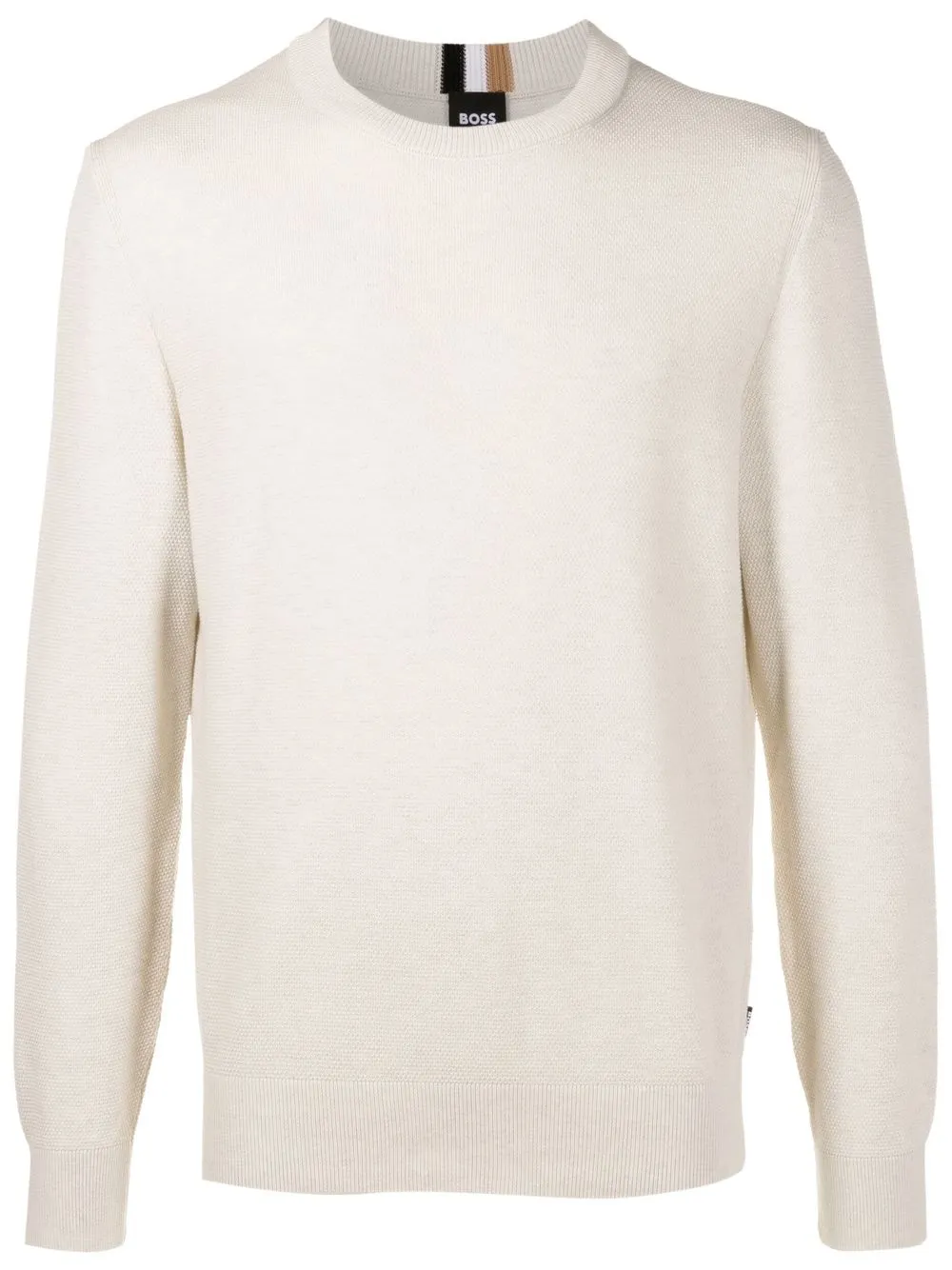 

BOSS side logo-patch knit jumper - Neutrals