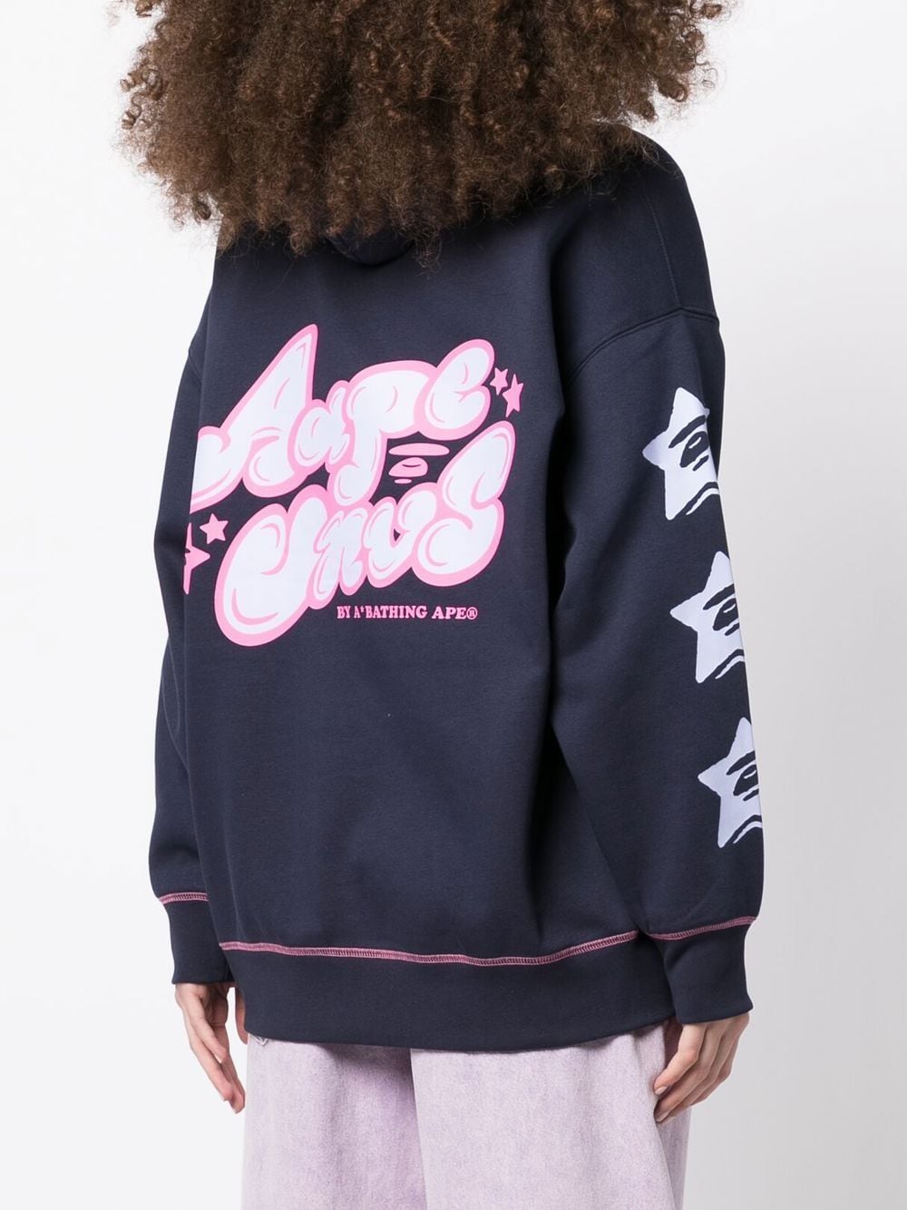 Shop Aape By A Bathing Ape Logo-print Hoodie In Blue