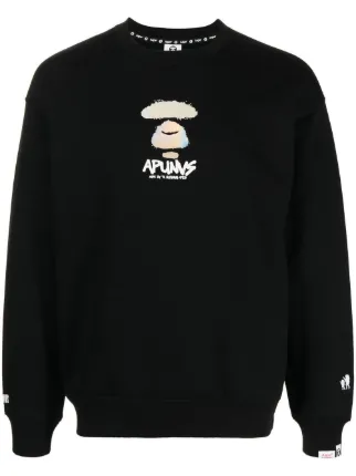 AAPE BY A BATHING APE Sweatshirt Mit Grafischem Print Schwarz FARFETCH DE