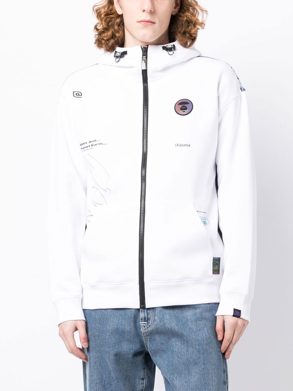 AAPE BY *A BATHING APE® graphic-print zip-up Hoodie - Farfetch