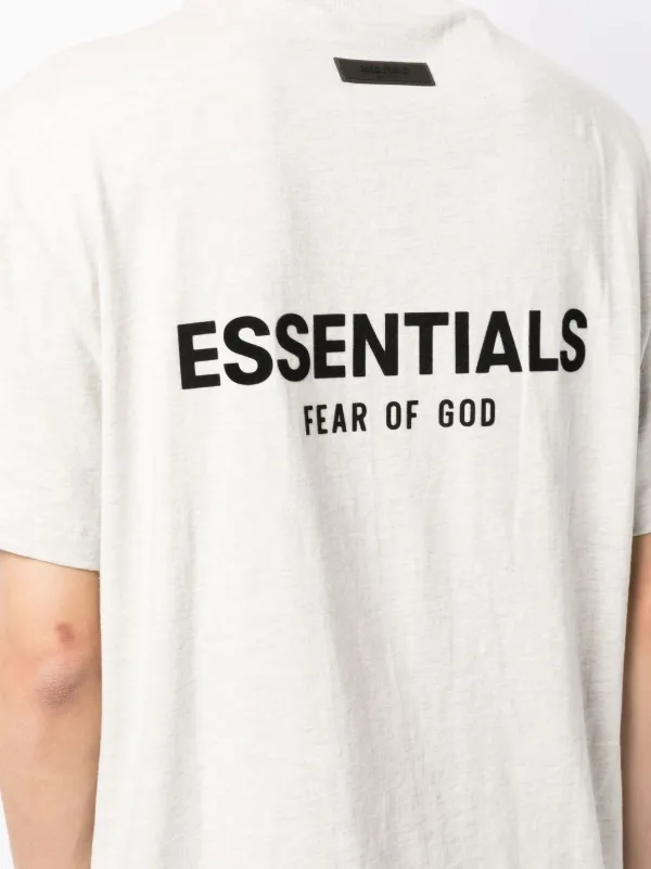 FEAR OF GOD ESSENTIALS logo-print Cotton T-shirt | Grey | FARFETCH