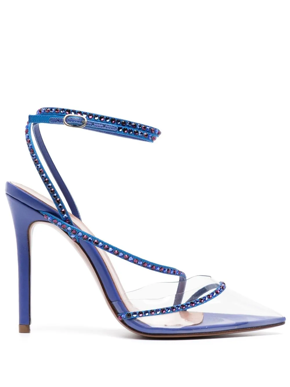 Andrea Wazen crystal-embellished 70mm sandals - Blue