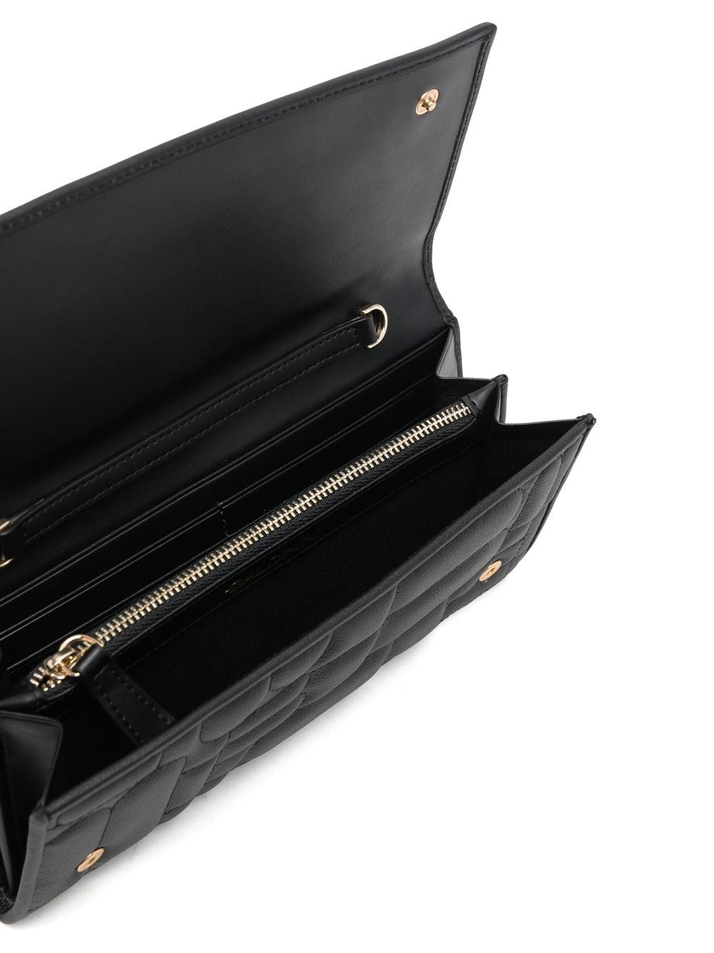 Shop Baldinini Quilted Shoulder-strap Wallet In Black