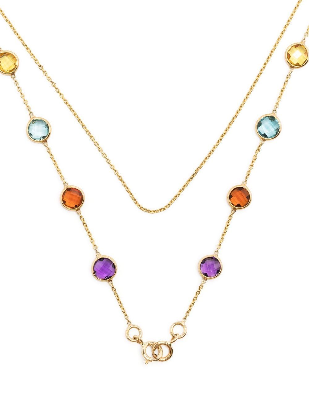 Shop Swayta Sha 18kt Yellow Gold Gemstone Necklace In Multicolour