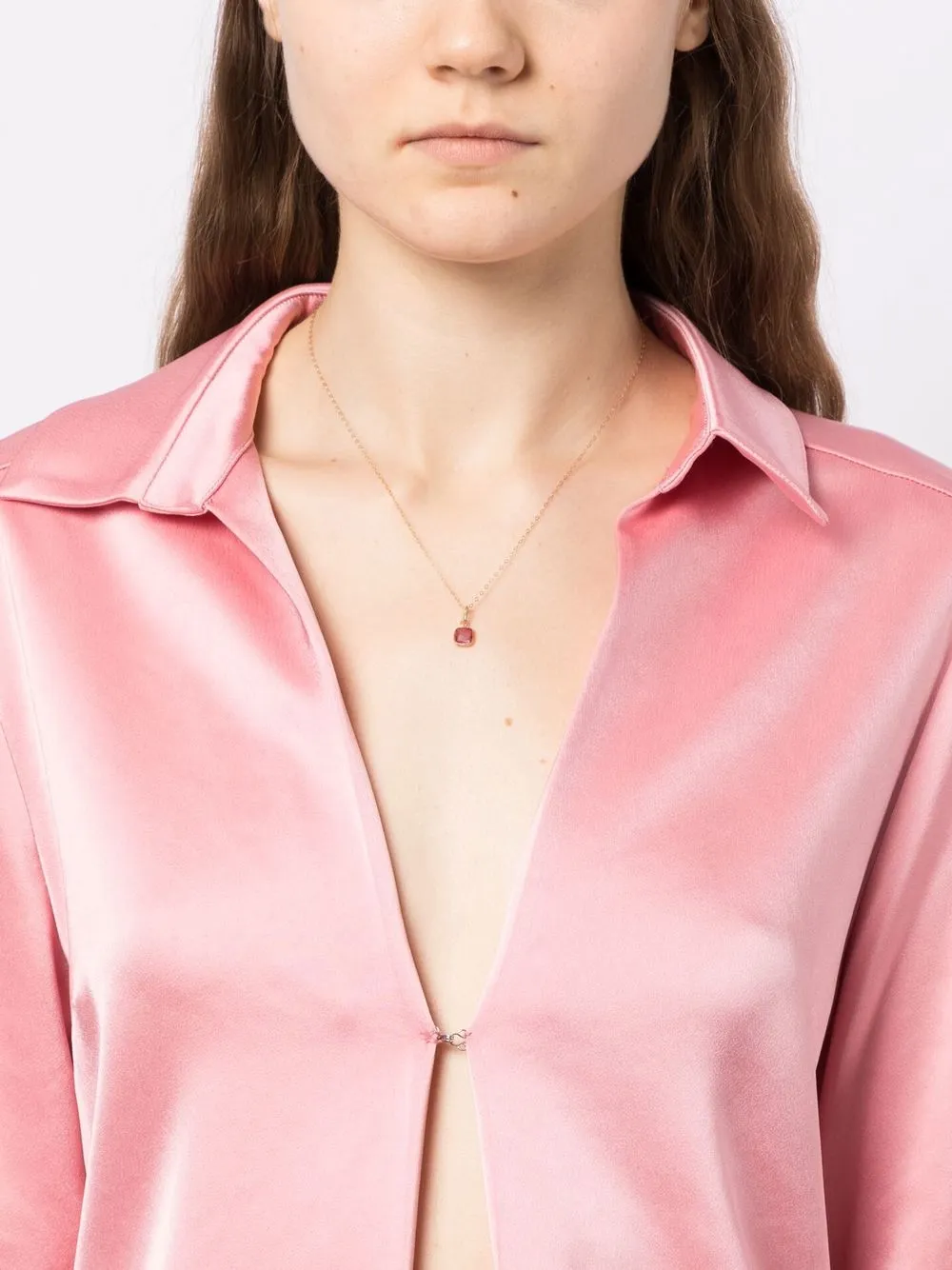 Swayta sha 18kt yellow gold pink tourmaline necklace - Goud