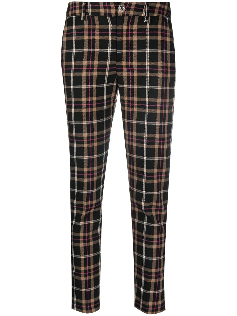 

LIU JO plaid cropped slim-fit trousers - Black