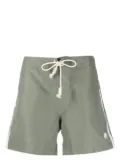 Palm Angels logo-embroidered side stripe swim shorts - Green