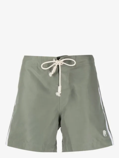 Palm Angels logo-embroidered side stripe swim shorts