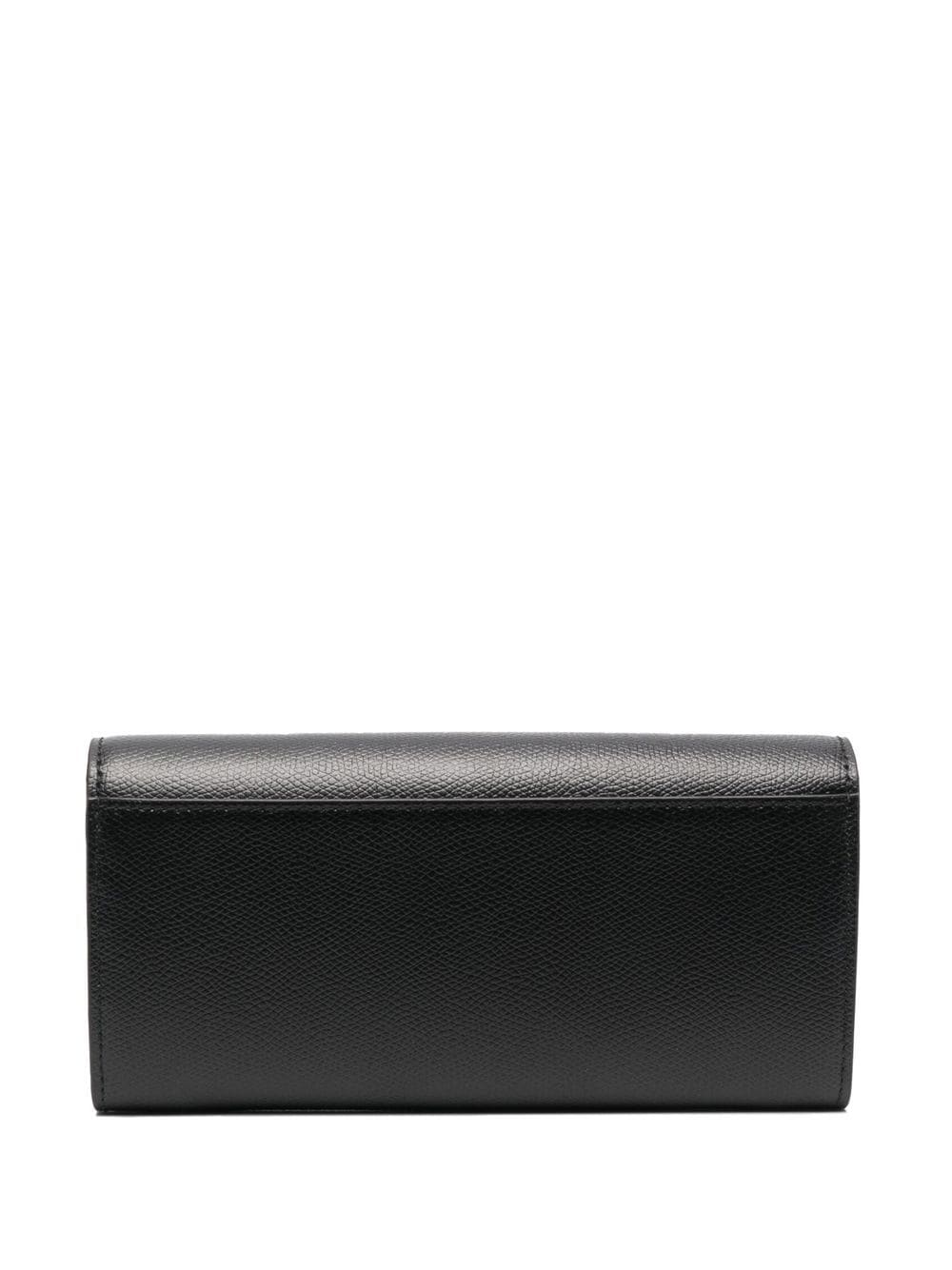 Shop Furla Grained-leather Continental Wallet In 黑色