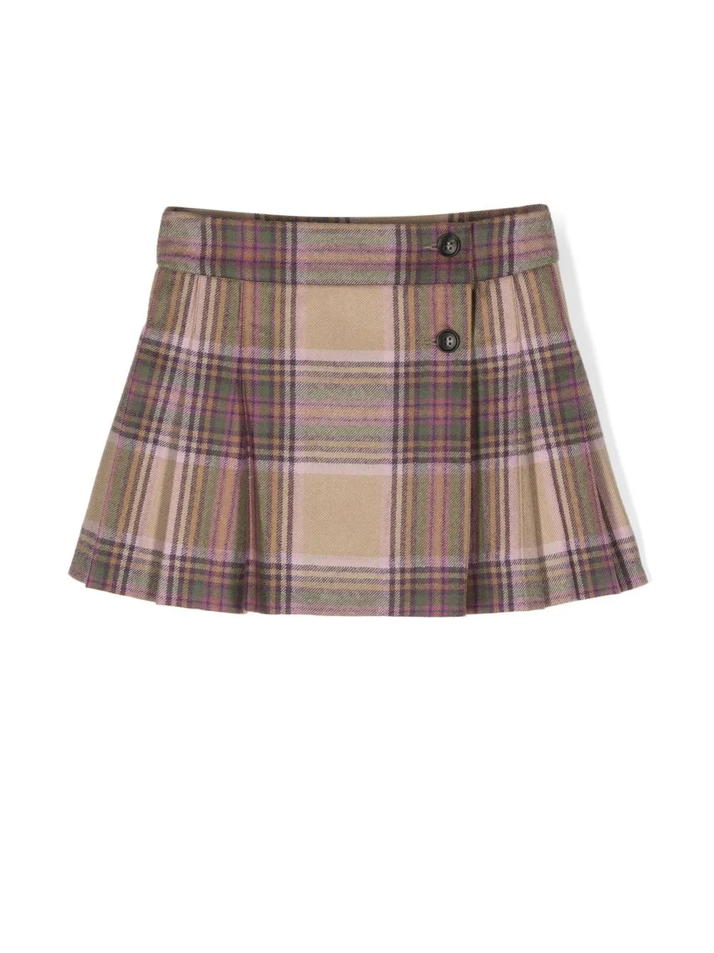 

Bonpoint tartan-pattern pleated skirt - Brown