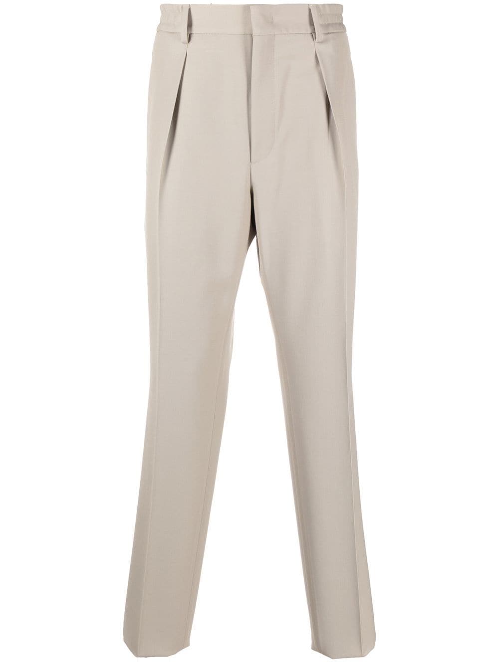 Fendi Pleated Tailored Trousers In Nude