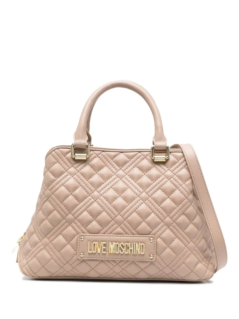 

Love Moschino bolsa capitonada con letras del logo - Neutro