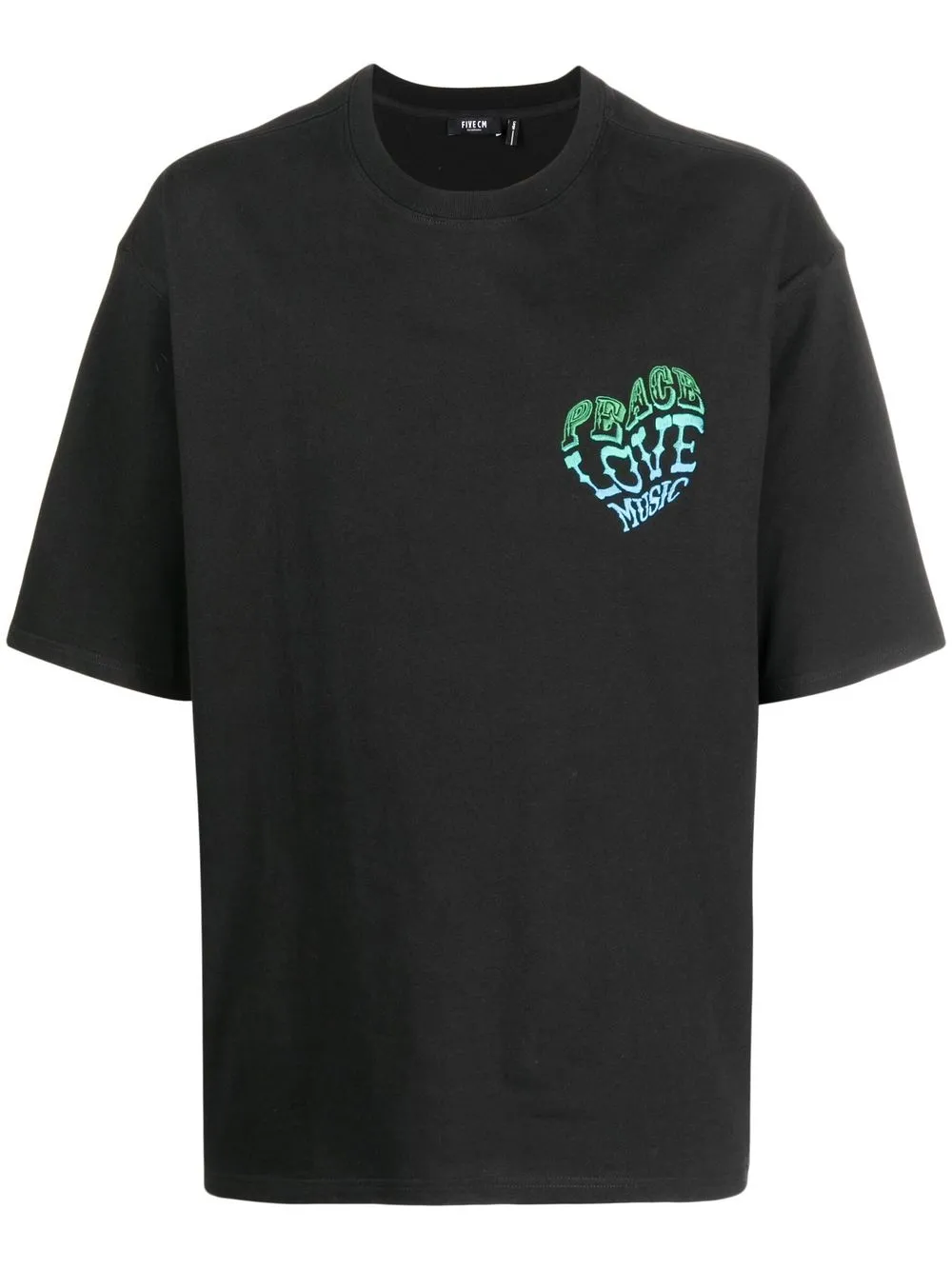 

FIVE CM heart logo-embroidered T-shirt - Negro