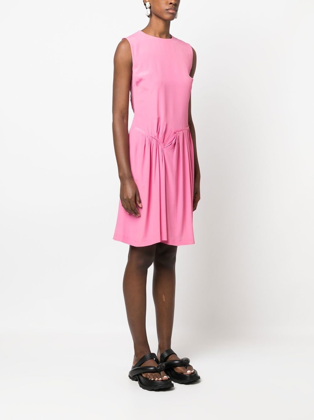 Pre-owned John Galliano 2000s Sleeveless Flared Dress In Pink
