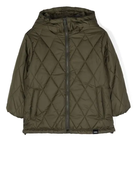 Aspesi Kids diamond-quilt hooded jacket