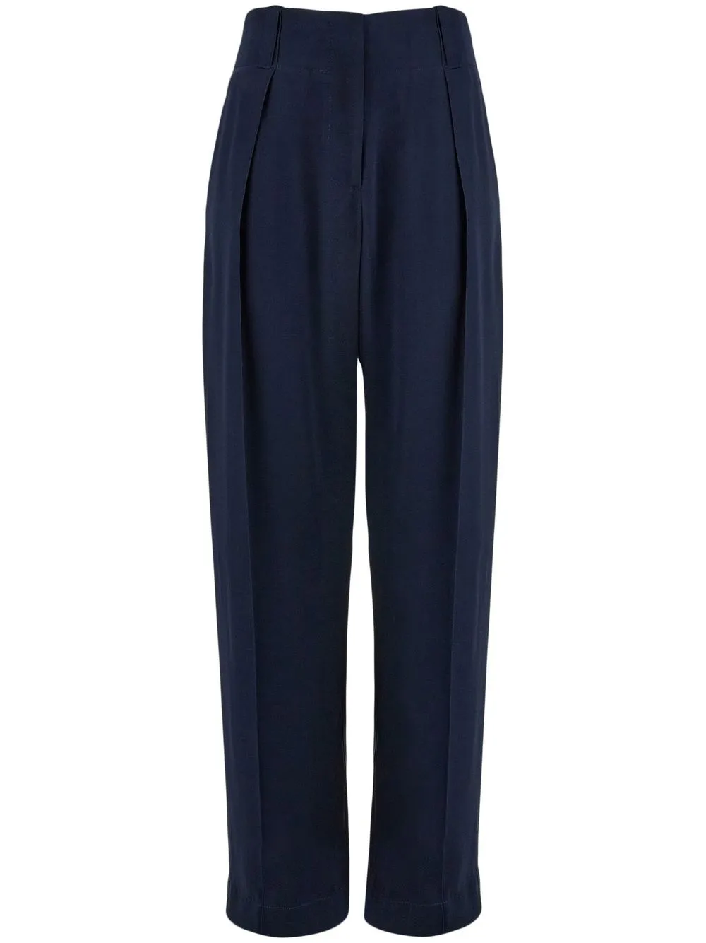 Ferragamo Silk Wide-leg Trousers In Blue