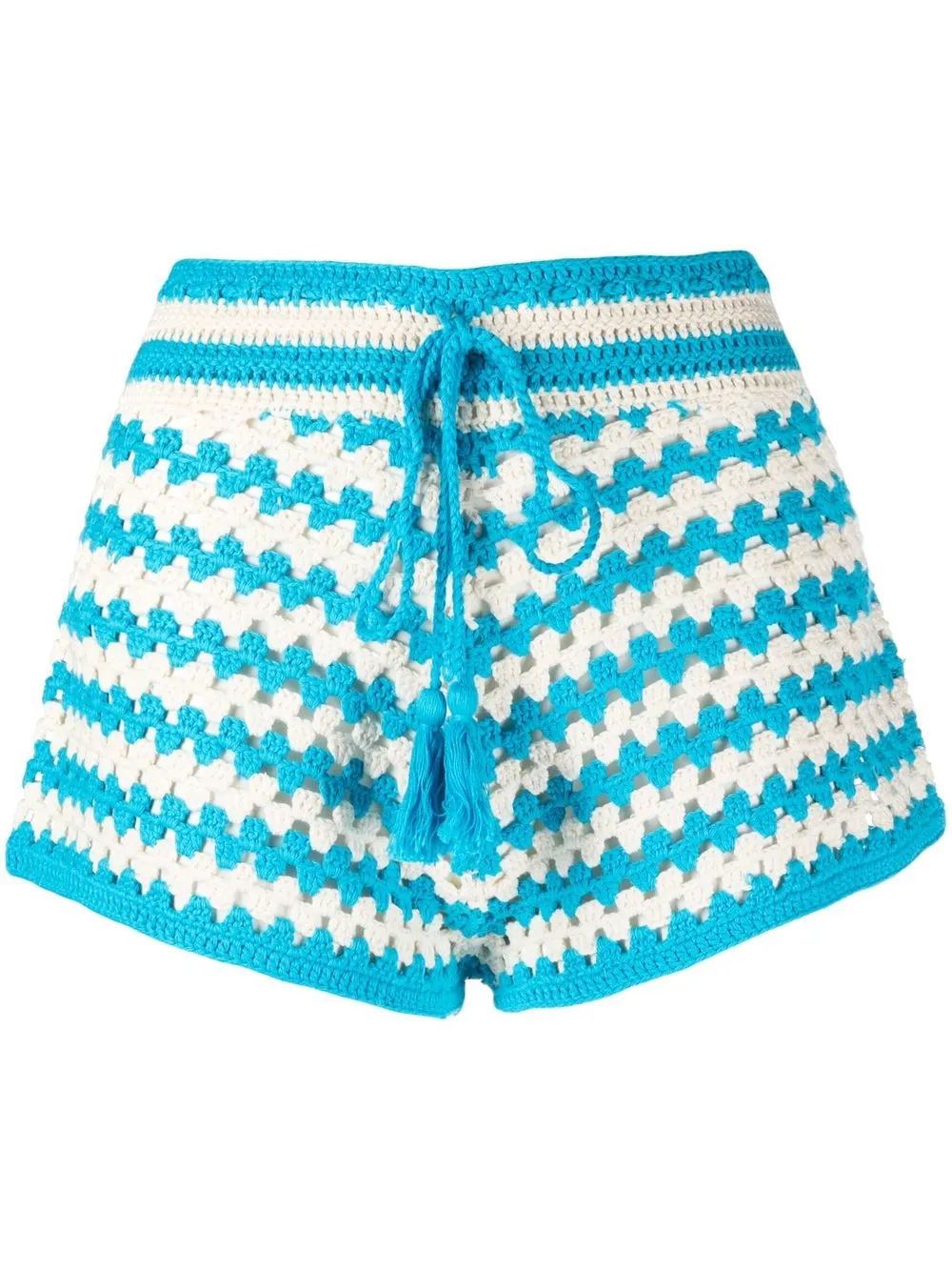 

MC2 Saint Barth shorts tejidos con motivo en zigzag - Azul