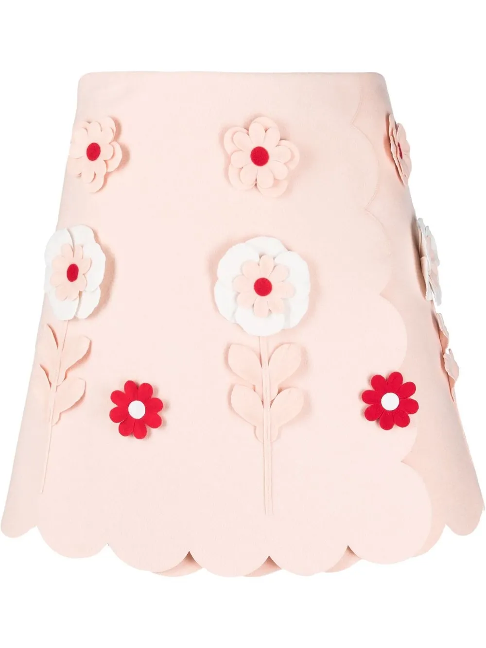 

Vivetta floral-appliqué A-line skirt - Pink