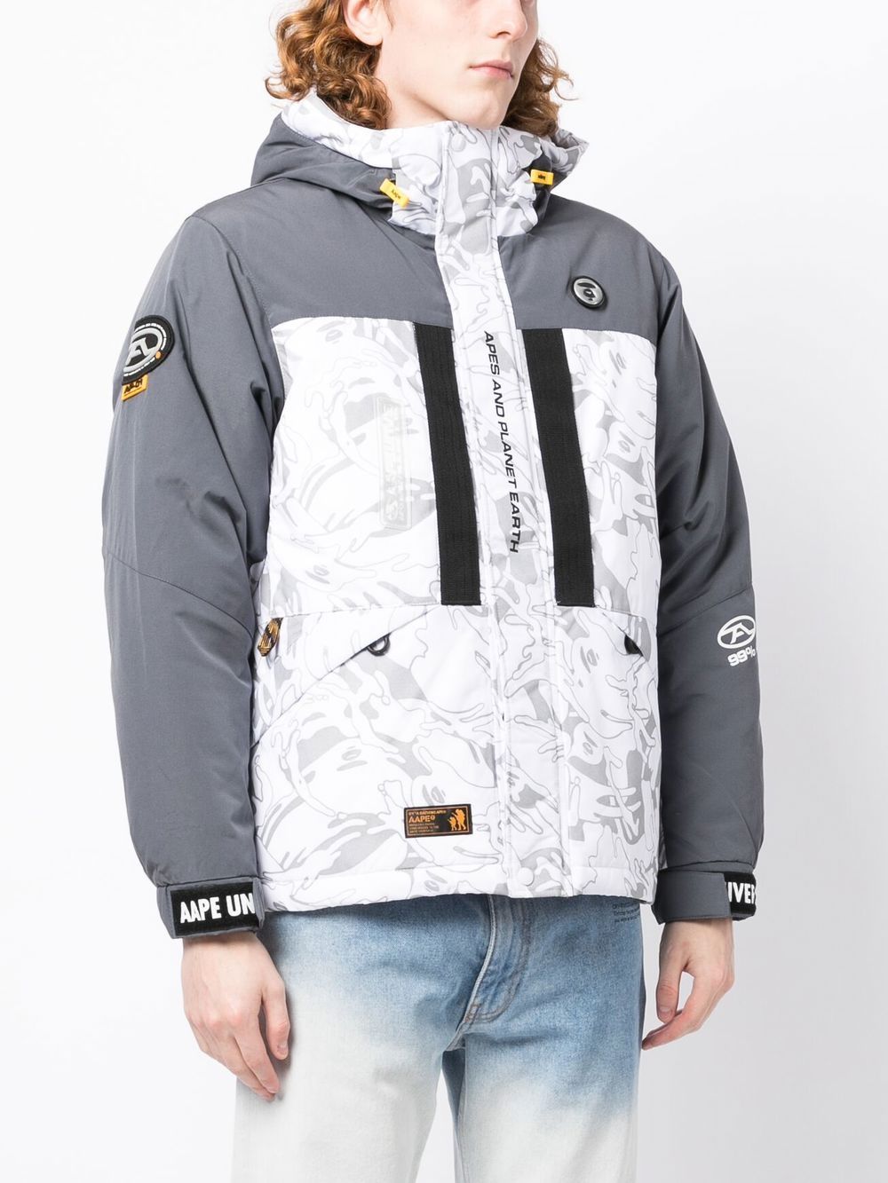 AAPE BY *A BATHING APE logo-patch hooded jacket Men