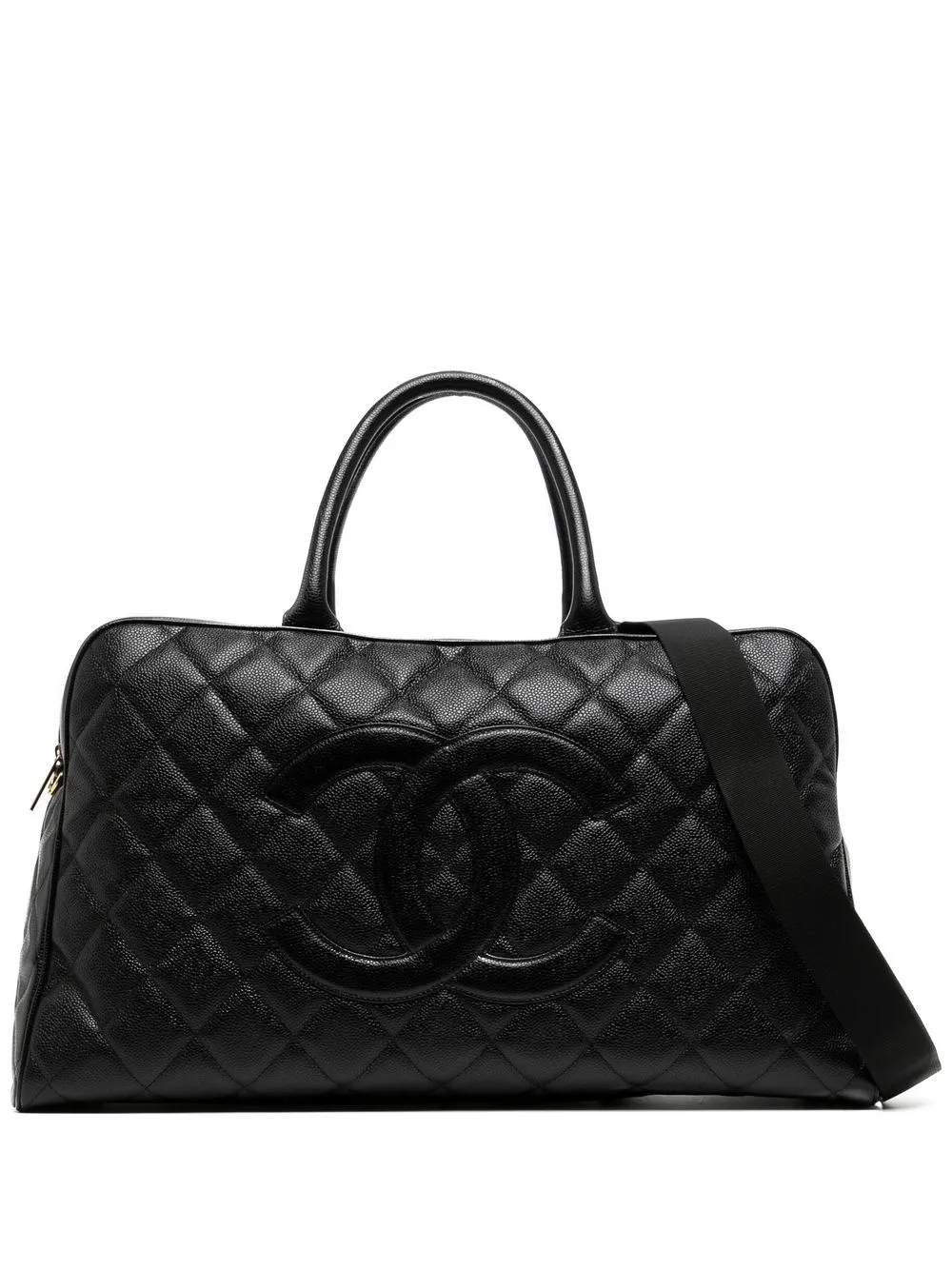 

Chanel Pre-Owned 2003 jumbo quilted duffle bag - Black